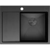 Mexen Exar, 1-komorový nerezový drez s odkvapkávačom, pravý, 620 x 480 mm, czarny HC -6432621005P-70HC