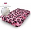 DRYBED Premium Vet Bed Leopard ružový 100 x 75 cm
