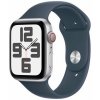 Apple Watch SE (2023) GPS+Cellular 44mm Strieborné hliníkové telo - Búrkovo modrý športový remienok M/L / 160-210 mm (MRHJ3)