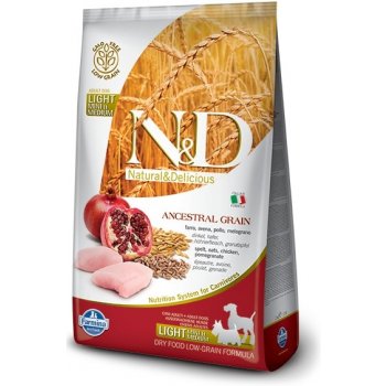 N&D Low Grain Dog Light Medium & Maxi Chicken & Pomeg 12 kg