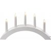 Emos Svietnik drevený, biely, oblúkový na 5 žiaroviek E10, 40×28cm, vnútorný, teplá biela DCAZ01