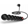 Connect IT prodlužovací kabel 230 V, 6 zásuvek, 2m, s vypínačem (černý) CES-1003-BK