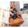 Mazzini Marco dámska kožená shopper kabelka camel v24g