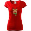 Jeleň so šálom - Dámske tričko Pure - 3XL ( Červená )