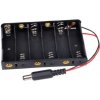Batériový box pre šesť batérií AA 1,5V s konektorom DC - 5,5 x 2,1 mm