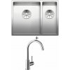 Blanco CLARON 340/180-U nerez hodvábny lesk 521609 + Blanco MIDA chróm 517742