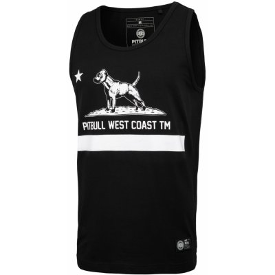 PitBull West Coast pánske tielko slim fit lycra Cal Flag čierne