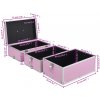 vidaXL Kufrík na make-up ružový 37x24x40 cm hliníkový - Ružová - 68345-23160