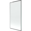 Mexen Next L, 1-krídlová vaňová zástena 90 x 150 cm, 6mm číre sklo-čierny vzor, 6mm číre sklo, profil brúsená oceľ, 895-090-000-03-70-97