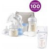 Philips AVENT Odsávačka mat.ml. manuálna štartovacia sada + Sáčky na materské mlieko 180 ml 25 ks