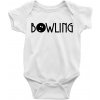 Bowling nápis Body dojčenské s krátkym rukávom biele