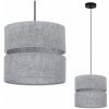 Light Home Závesné svietidlo Len, 1x šedé textilné tienidlo, (fi 20 cm), b