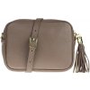 NovaKabelka.sk Bala Taupe Scura kožená talianska crossbody kabelka hnedá