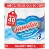 Neparfumovaný Toaletný Papier Familia 3 vrstvy Celulóza Biela 40 roliek