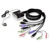 ATEN 2-portový HDMI KVM USB2.0 mini, audio, 1.2m káble, DO CS-692