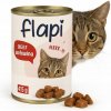 Vlhké krmivo pre mačky s hovädzím mäsom v omáčke, plnohodnotné, 415 g Flapi