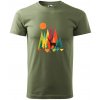 Handel Tričko - Divoká harmónia Farba: khaki, Veľkosť: 2XL, Strih trička: pánske