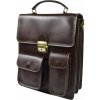 Maxmoda pánska príručná taška z talianskej hovädzej kože tmavohnedej farby 24,5 x 33,5 cm.