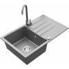 Granitový drez s kuchynskou batériou MEXEN BRUNO sivý