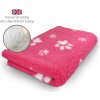 DRYBED Premium Vet Bed fuchsia + biele labky 100 x 75 cm