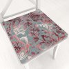 Biante Zamatový štvorcový podsedák Tamara TMR-054 Abstraktné vínové kvety na sivozelenom - 38x38x3 cm