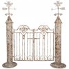 Clayre & Eef Biela antik záhradná kovová brána vráta so včielkami French - 164*40*172 cm - Clayre & Eef