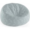 Sablio Sedací vak Cocoon Biele lístky - 75 x 45 x 35 cm