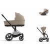 Cybex Platinum CYBEX Priam Travel Set + Cloud T Plus i-Size cosy beige 2024 chrome with black details