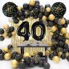 Sada zlatých balónov 78 ks s konfetami na 40. narodeniny