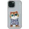 Zadný kryt NIMMY case GLASSES COOL CAT pre Apple iPhone 15, sivá