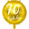 PartyDeco Fóliový balón 70tka zlatý 45 cm