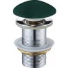 Mexen uzatvárateľná guľatá umývadlová odtoková zátka typu ClickClack, bez prepadu, tmavá zelená matná keramická, 79910-47