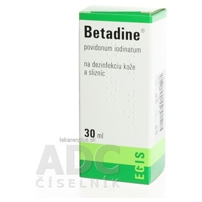 Betadine dezinfekčný roztok 100 mg/ml sol der (fľ.plast.) 1x30 ml