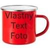 Plechový hrnček Červený - Vlastná potlač