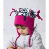 Detská zimná čiapka s motýlikmi – ružovo-biela, hrejivá a pohodlná Farba: Ružová, Veľkosť: 38-40