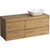 Laufen Lani - Umývadlová skrinka, 58x137x49 cm, 4 zásuvky, výrez vpravo, dub H4065831122671
