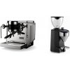 Rocket Espresso Bicocca, chrome + Rocket Espresso FAUSTO 2.1, black