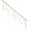 StarWood Kovové zábradlie Kos s hranatým dubovým madlom/biela 425 cm