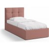 Ružová čalúnená jednolôžková posteľ s úložným priestorom s roštom 90x200 cm Phaedra – Micadoni