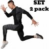 Stark Soul® Pánske Lyžiarske Termoprádlo s dlhým rukávom set 2 kusy čierno šedé Farba: čierna, Veľkosť: L - XL