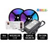 Programovateľný set RGB-IC LED pásika WS2812B COB, IP20 | WLED.sk