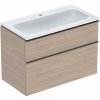 Geberit iCon - Skrinka s umývadlom, 90x48x63 mm, 2 zásuvky, dub 502.337.JH.1