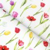 Goldea teflónová látka na obrusy - farebné tulipány 160 cm