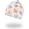 Little Angel Čepice smyk natahovací Tisk Outlast ® Latte barevná zvířátka
