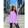 Fashionweek Dámsky mäkký ľahký svetr OVERSIZED NB82221 Farba: LILAC, Veľkosť: Universal