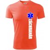 Nápis Záchranár + hviezda - Pánske tričko Fantasy športové - 2XL ( Neónová oranžová )