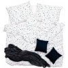 SCANquilt Obliečky klasik hviezdičky biela modrá 90x130 45x65