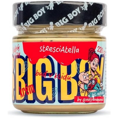 BIG BOY Stresciatella – Mandľový krém s kúskami kakaových bôbov 220 g