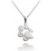 Minet Strieborný náhrdelník labka JMAN0027SN45
