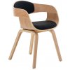 Design-Shop Stolička King látka, drevené nohy natura - Čierna